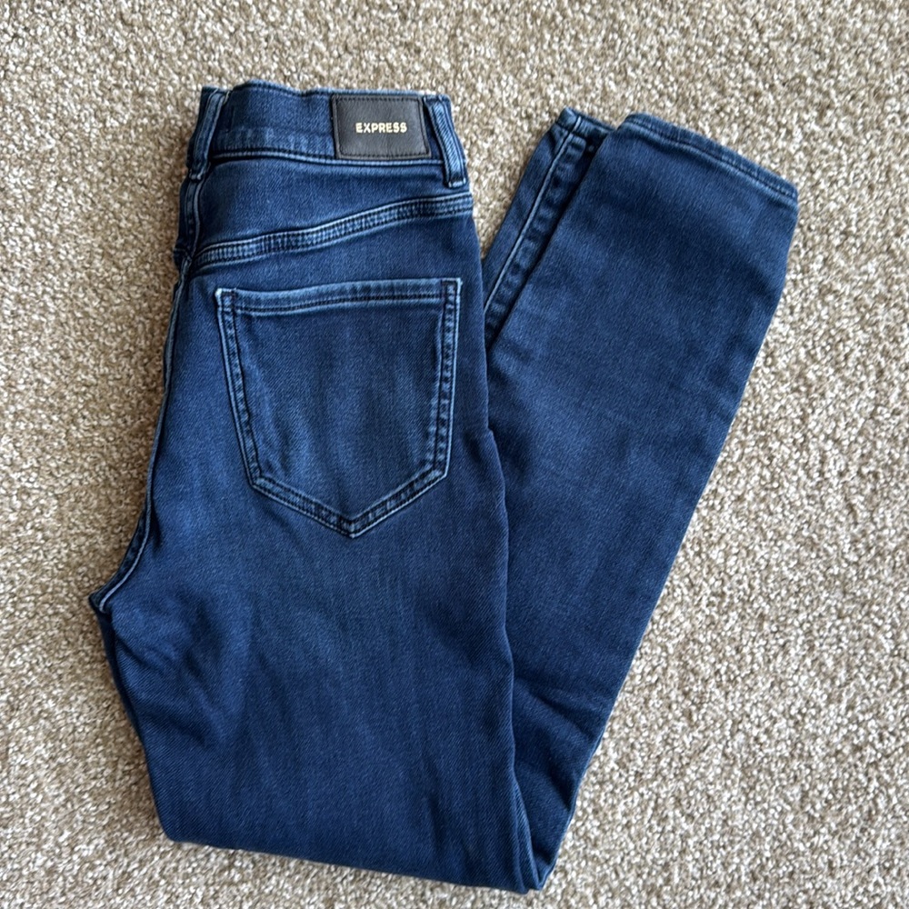 Express Dark Blue Women's Skinny Jeans